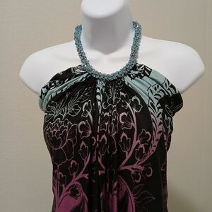 SKY Halter Jeweled Neckline Mini Dress or Tunic
